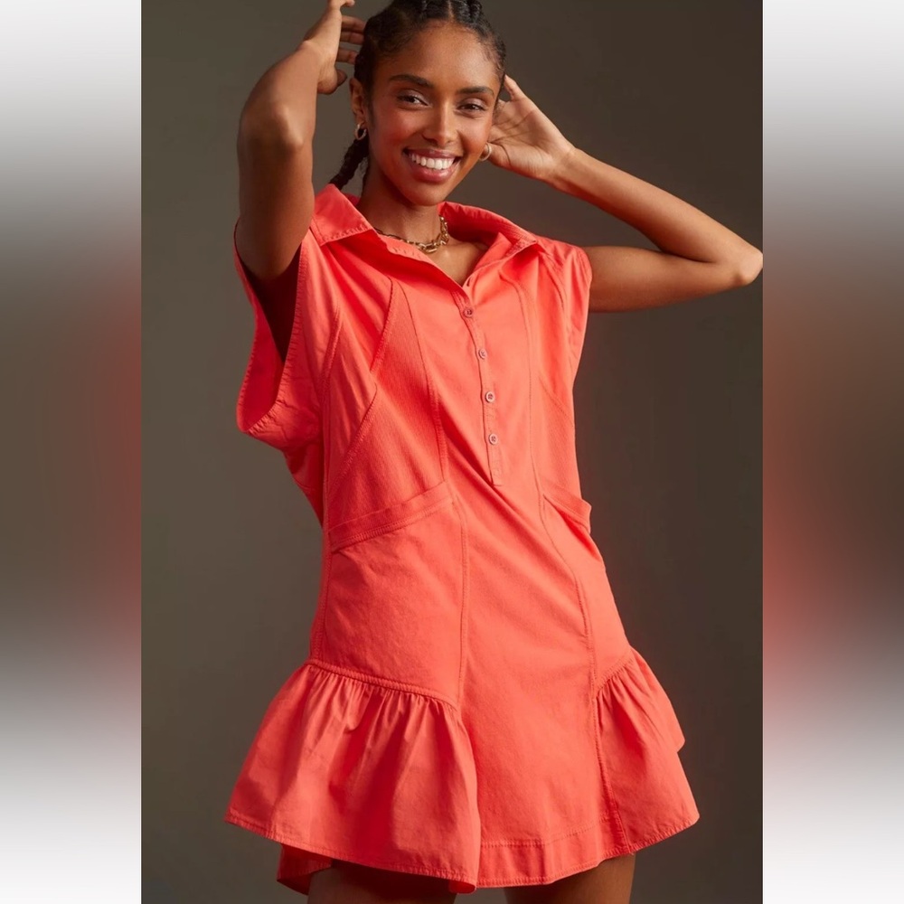 Anthropologie Coral dress